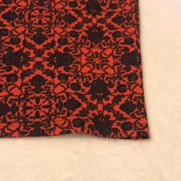 LuLaRoe Orange & Black Floral Print Skirt - XS - Picture 2 of 8
